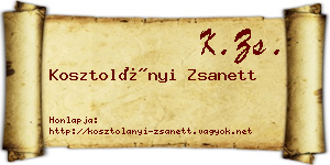 Kosztolányi Zsanett névjegykártya